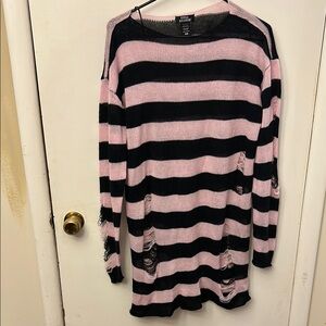 Social Collision Women’s Sweater Dress Black/Pink Size Small